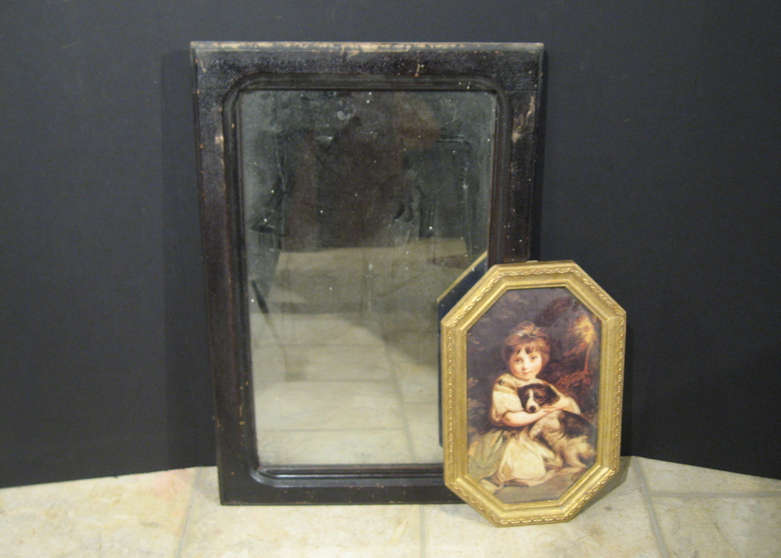 Antique Mirror and Framed Picture