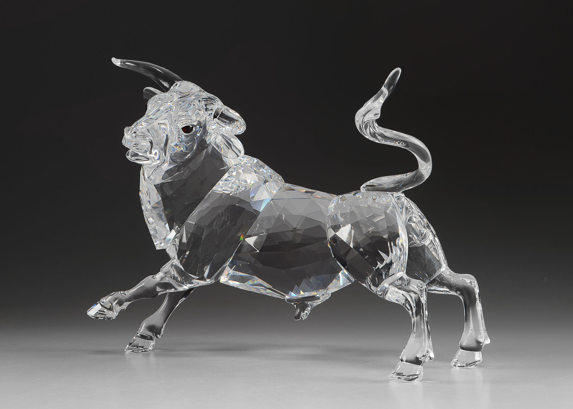 Numbered Limited Edition Swarovski Crystal Bull Statue