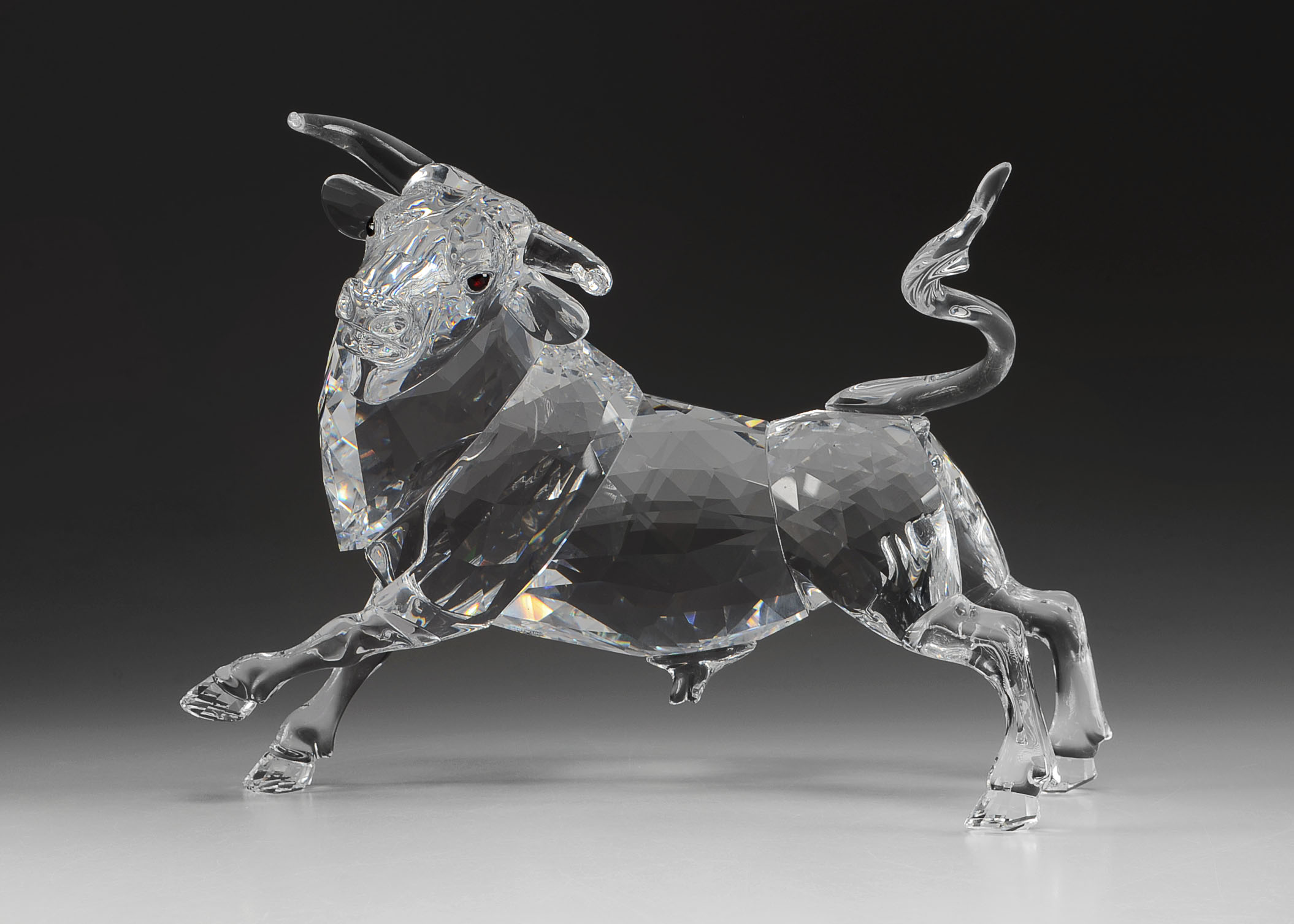 Numbered Limited Edition Swarovski Crystal Bull Statue
