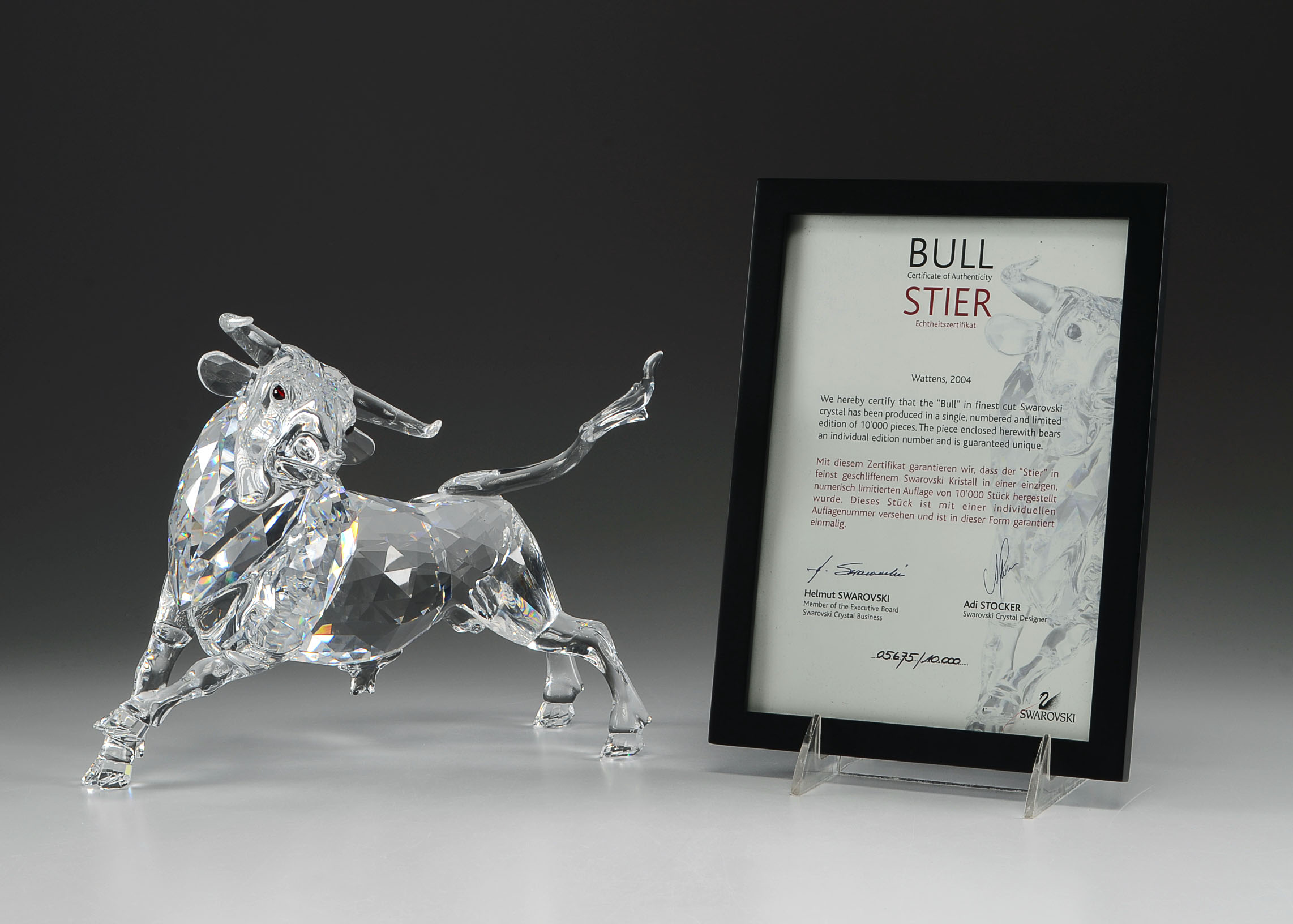 Numbered Limited Edition Swarovski Crystal Bull Statue