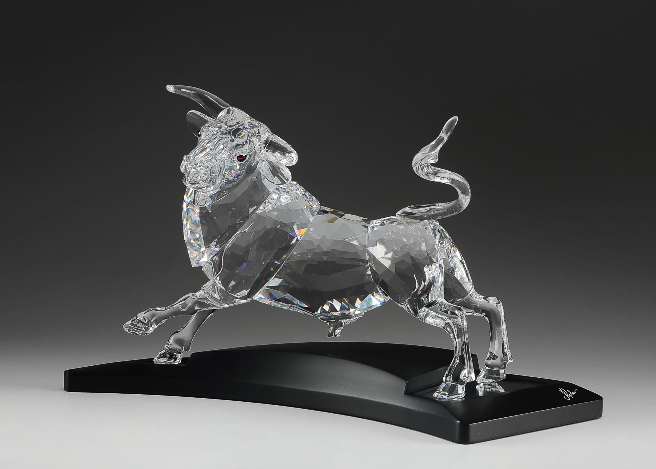 Numbered Limited Edition Swarovski Crystal Bull Statue