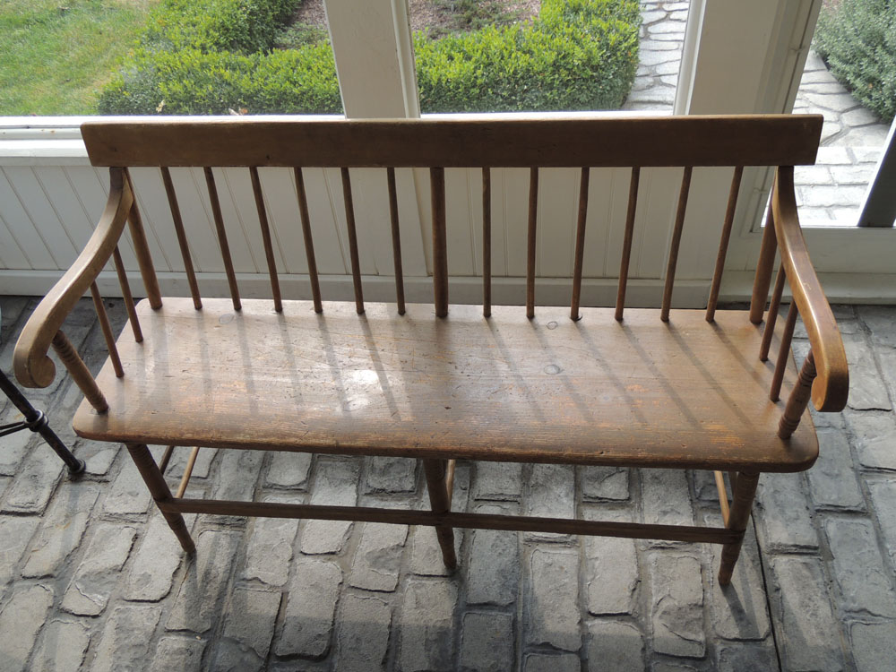 Antique Pine Deacon's Bench