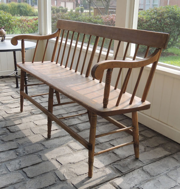 Antique Pine Deacon's Bench