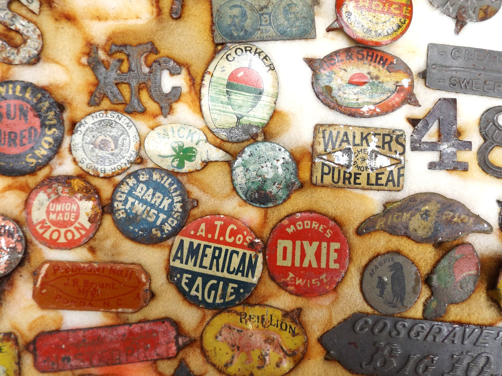 Early 1900's Tin Tobacco Tag Collection