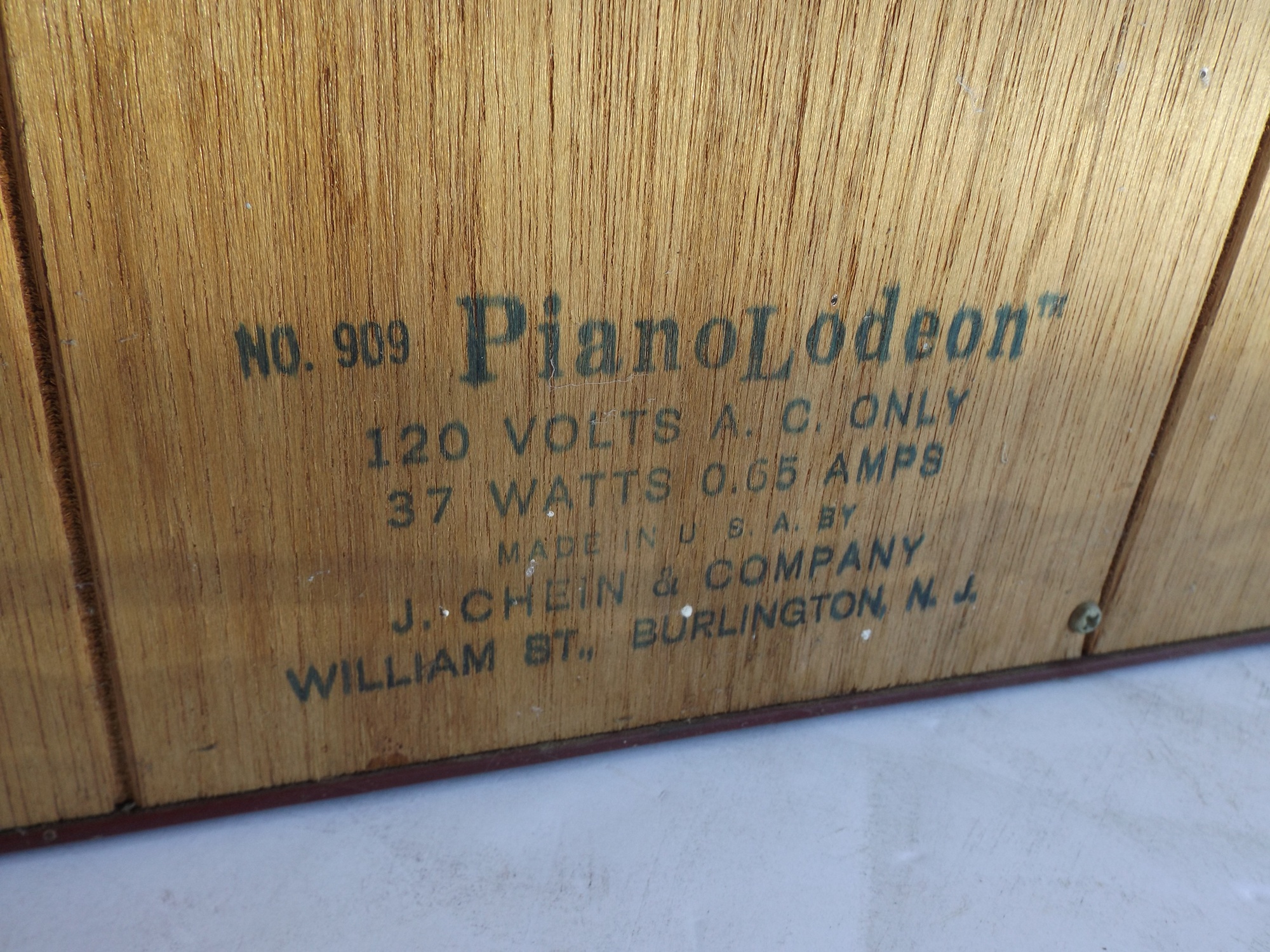 J. Chein Piano Lodeon Child's Player Piano