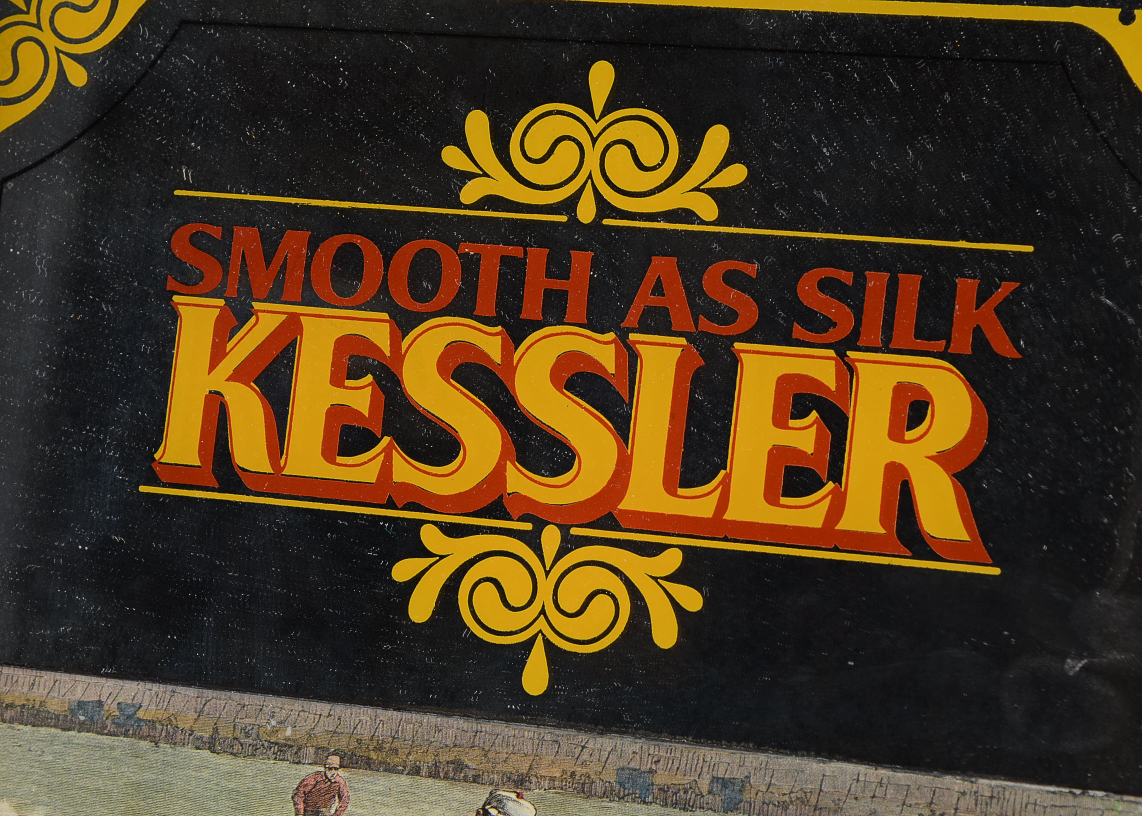 Awesome Kessler "Smooth As Silk" 1890s Baseball Mirror Display