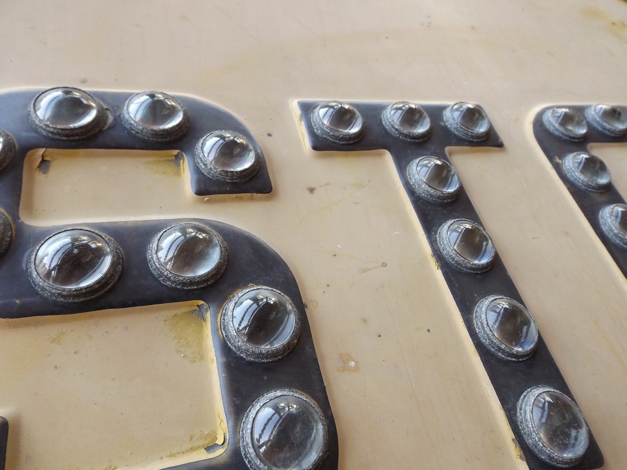 Original Railroad Stop Sign with Glass Marble Reflectors