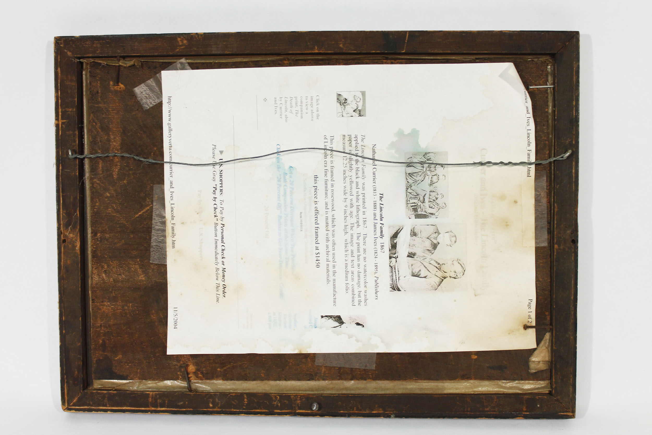 The Lincoln Family 1867 Lithograph