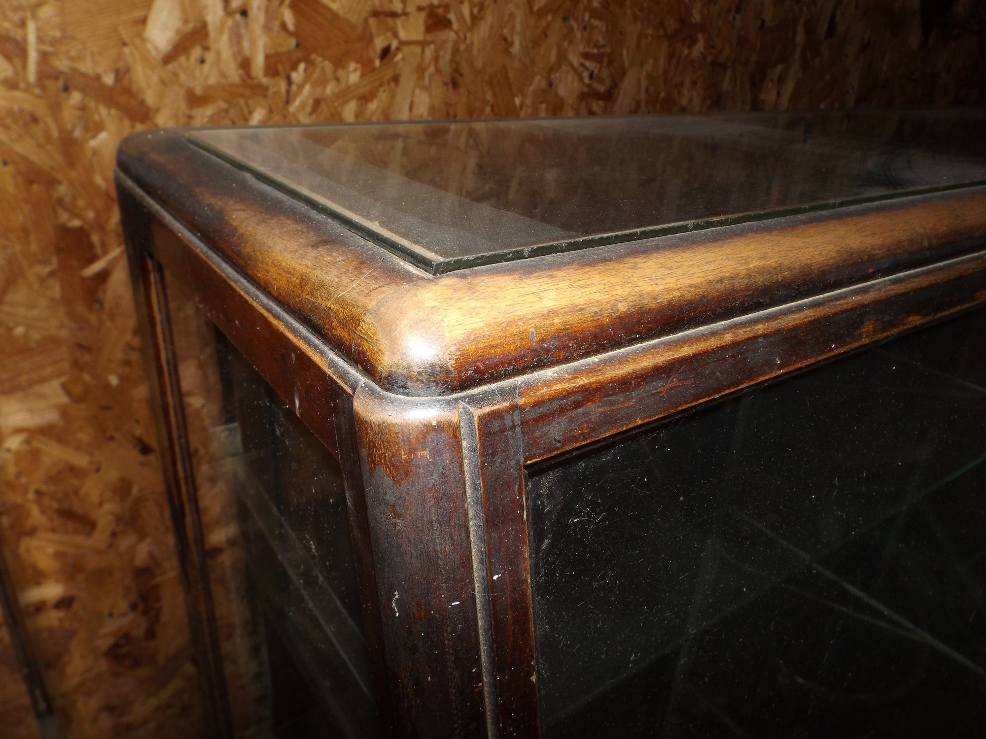 Antique Wood and Glass Store Display Cabinet