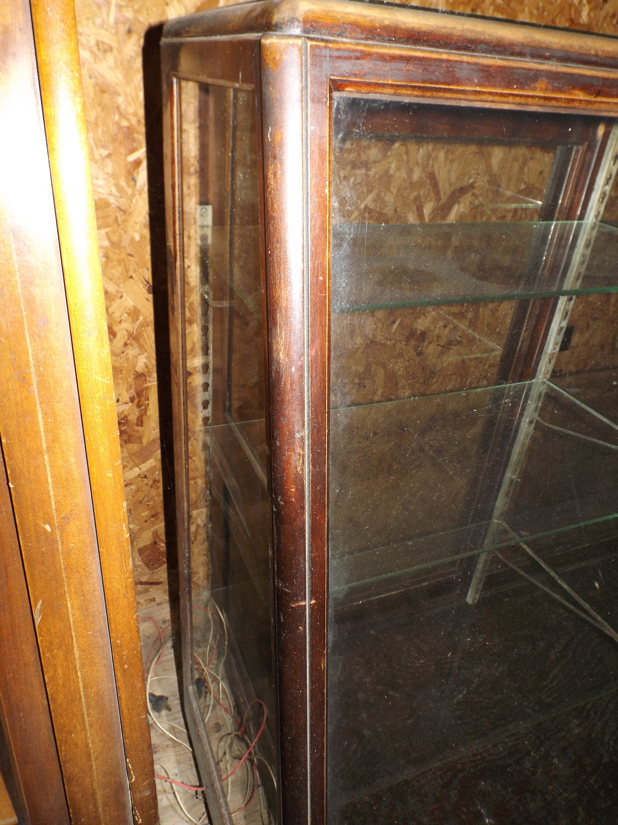 Antique Wood and Glass Store Display Cabinet