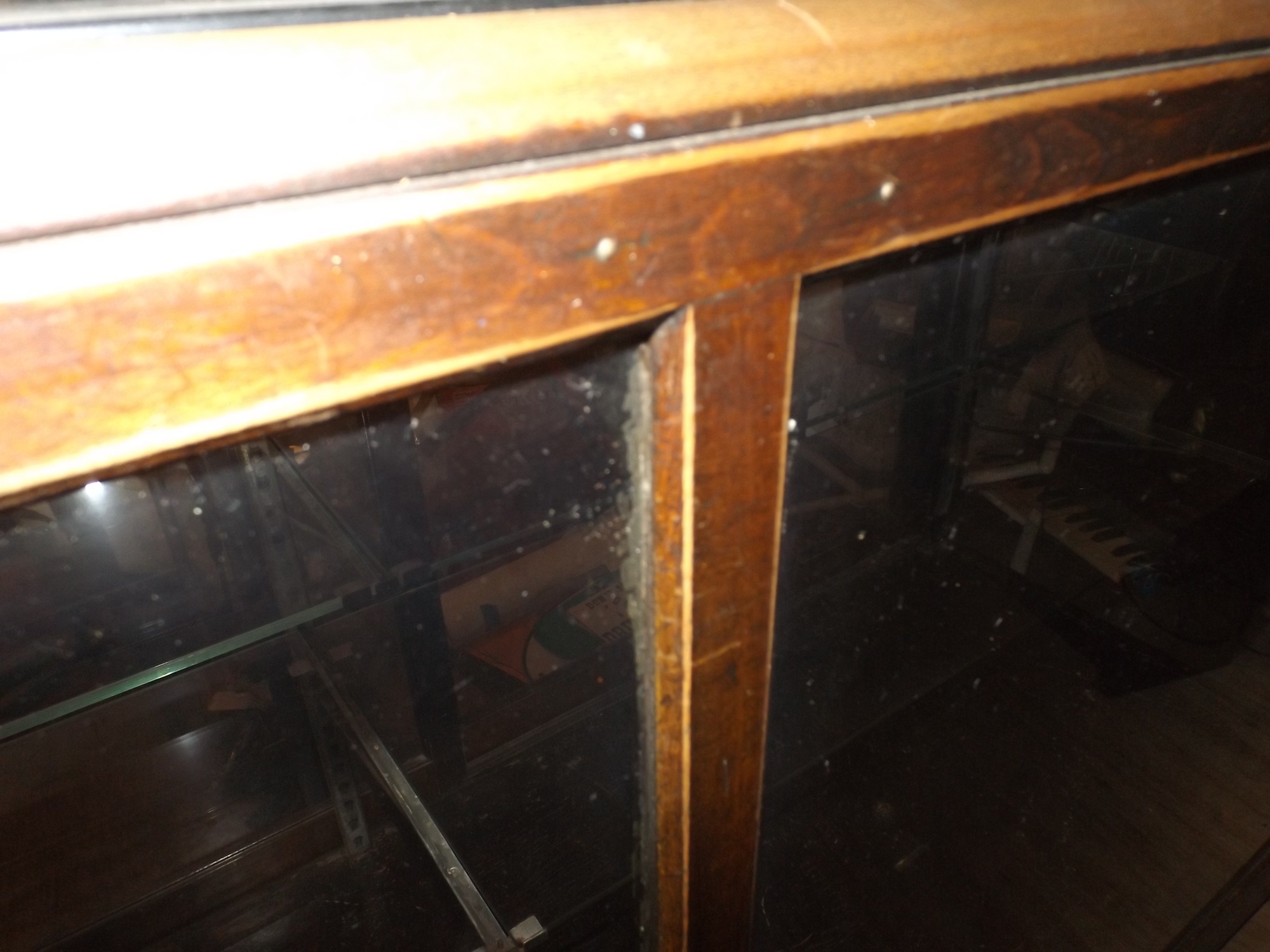 Antique Wood and Glass Store Display Cabinet