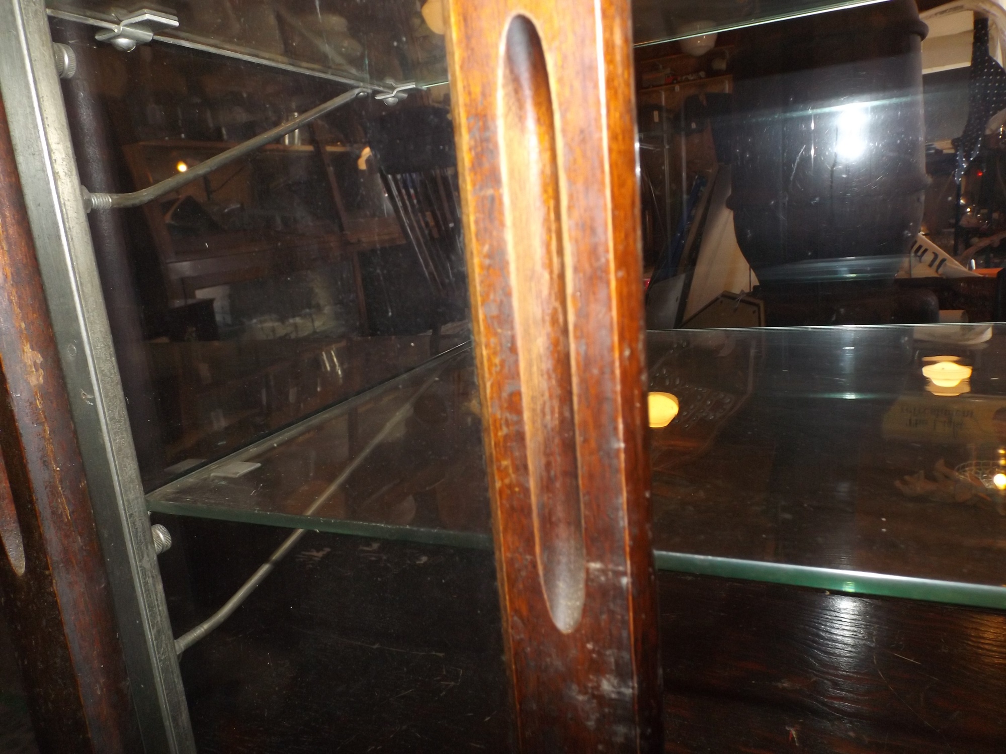 Antique Wood and Glass Store Display Cabinet