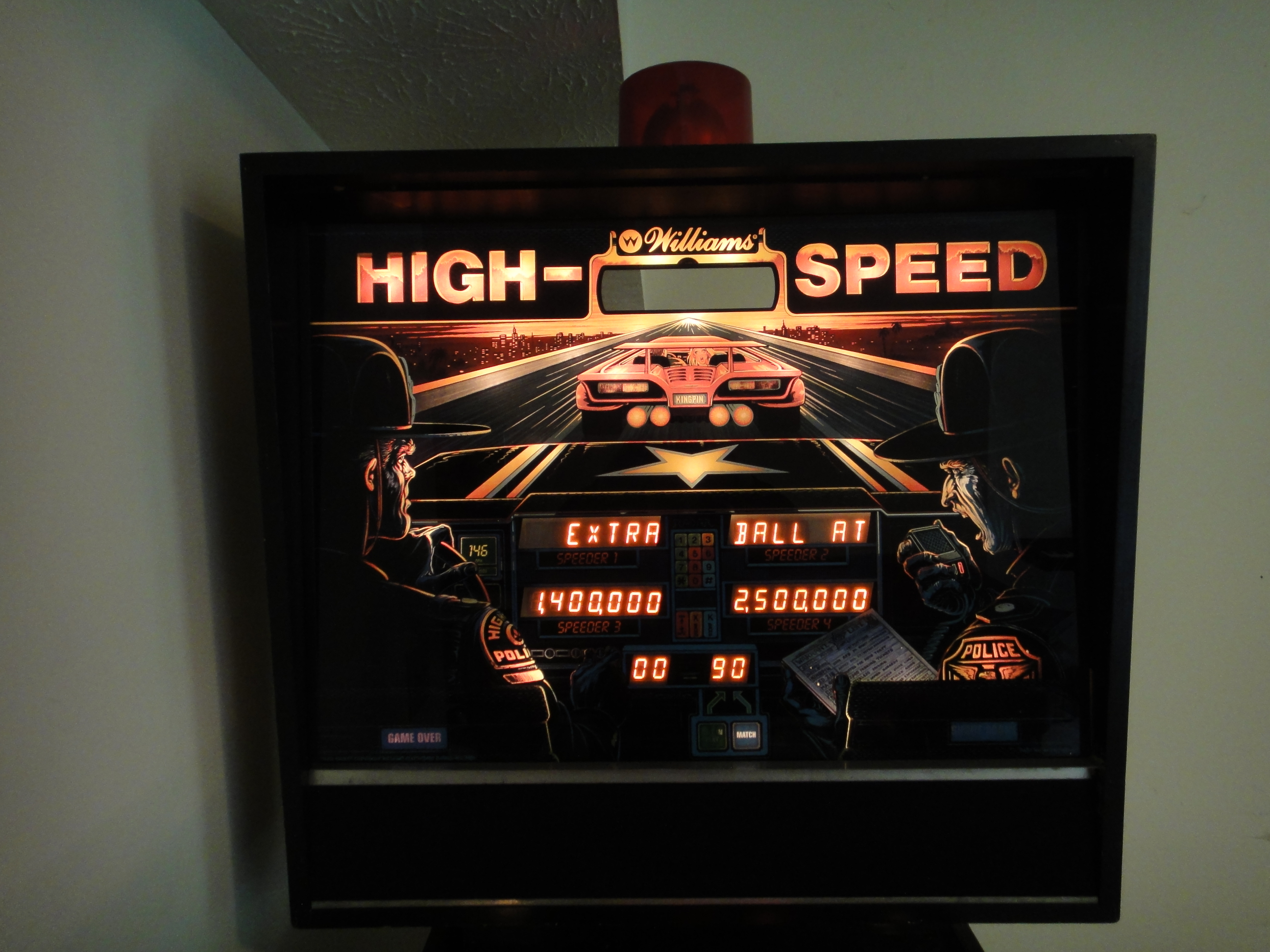 1986 Williams High Speed Police Chase Pinball Machine