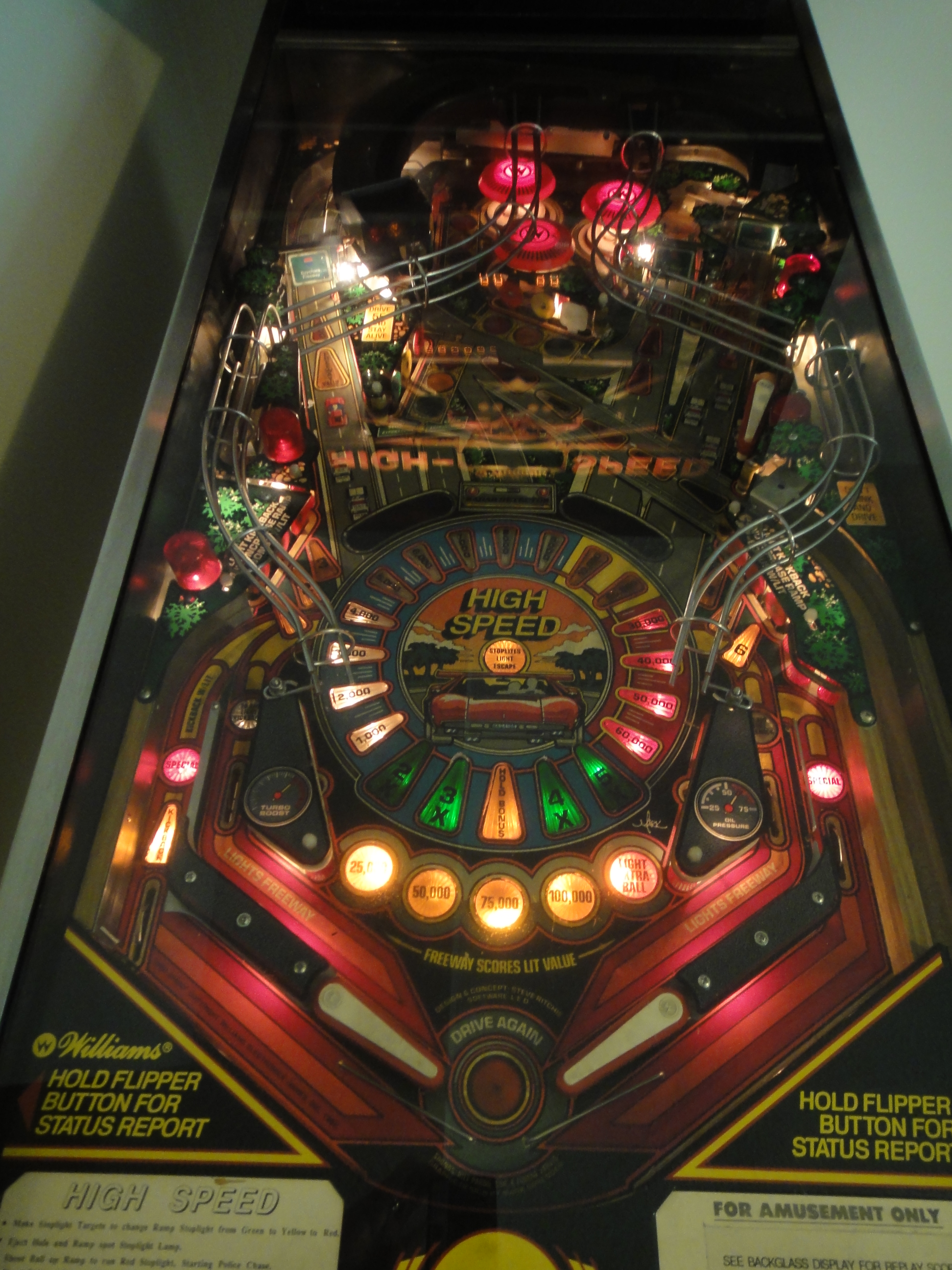 1986 Williams High Speed Police Chase Pinball Machine
