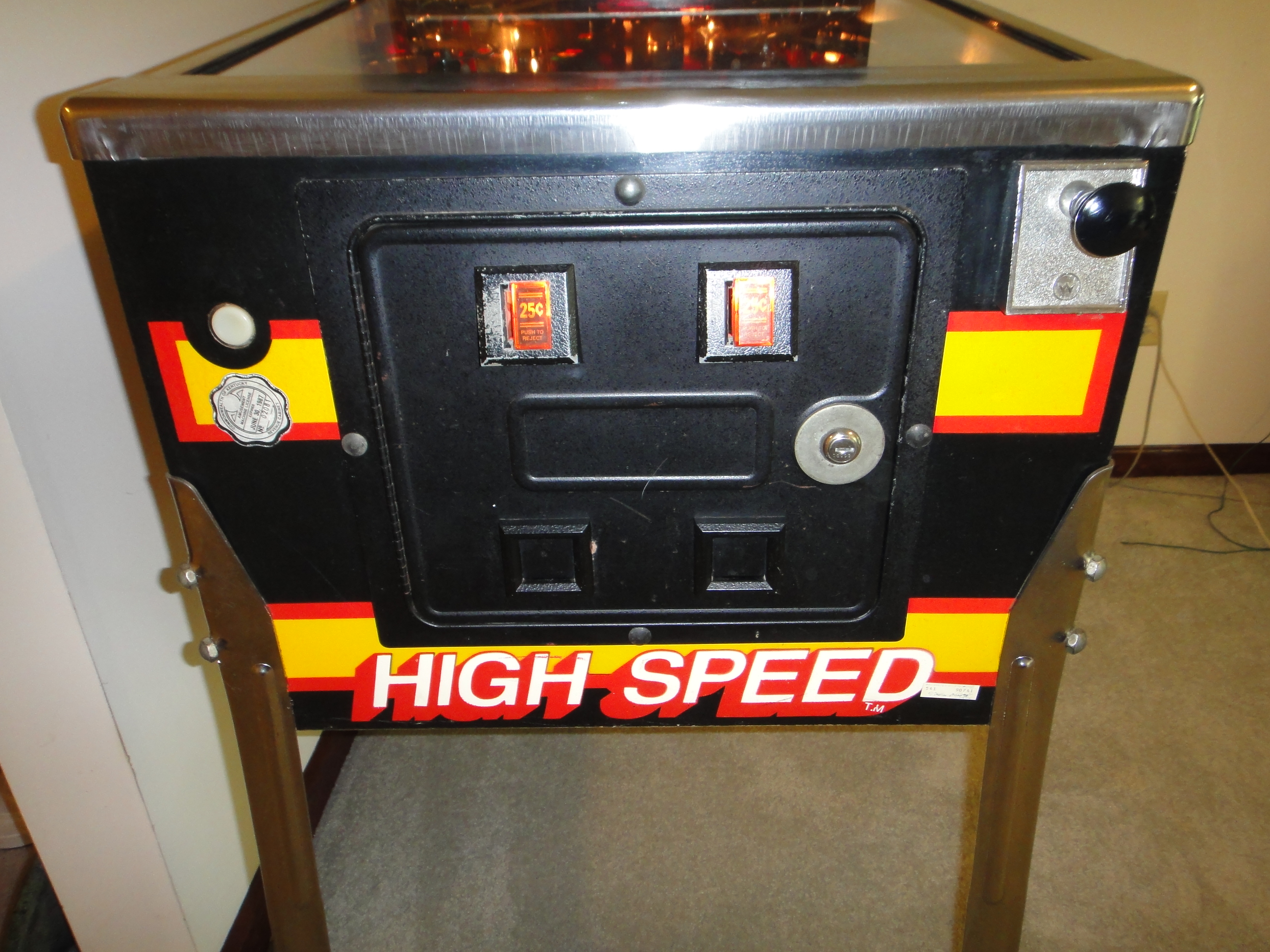 1986 Williams High Speed Police Chase Pinball Machine