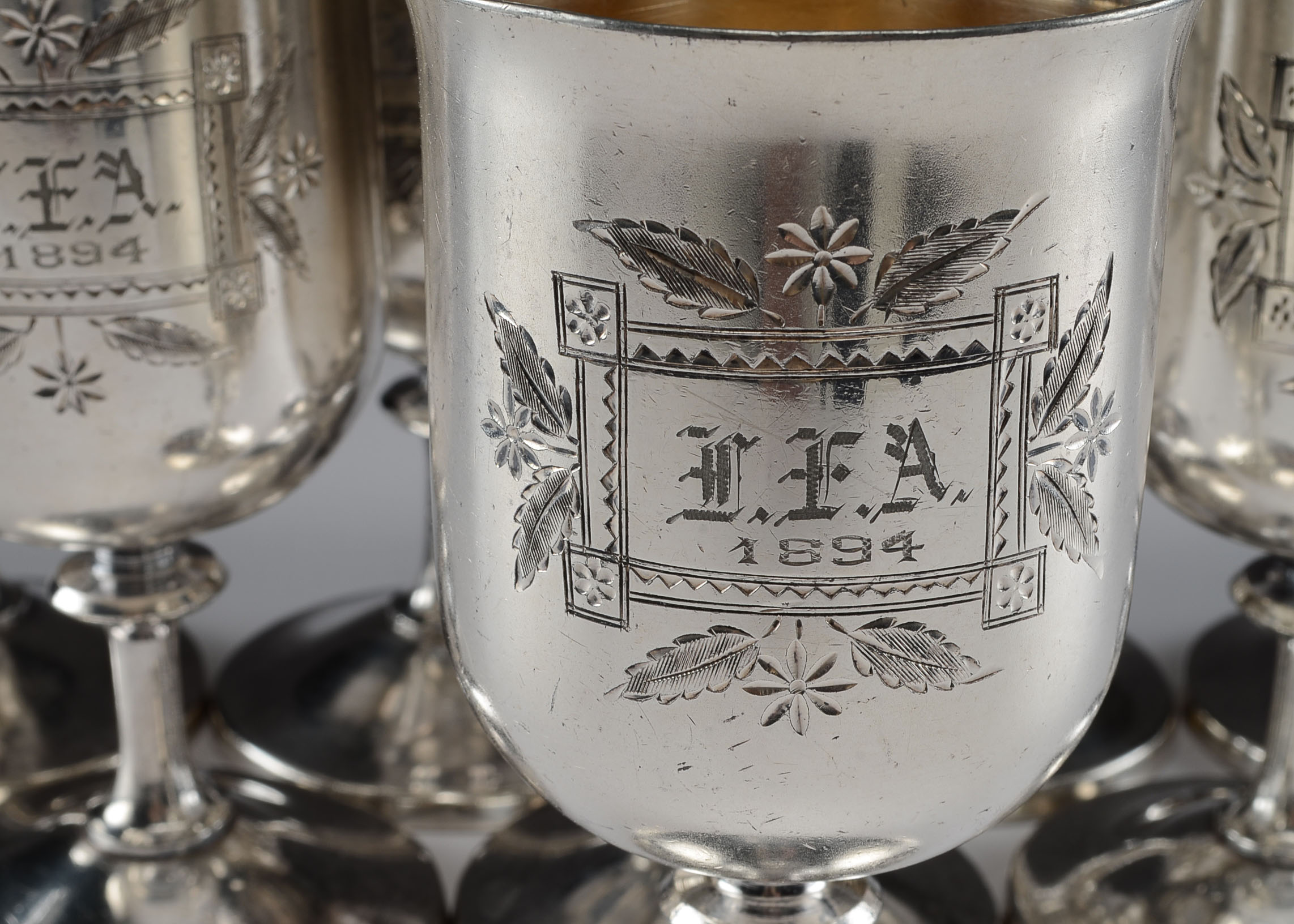 Set of 19th Century Meriden B. Company Silver Plated Wine Goblets