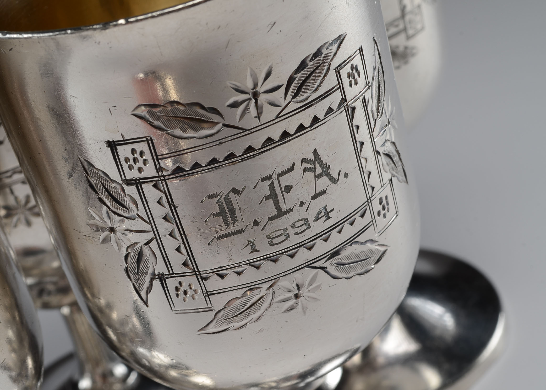 Set of 19th Century Meriden B. Company Silver Plated Wine Goblets