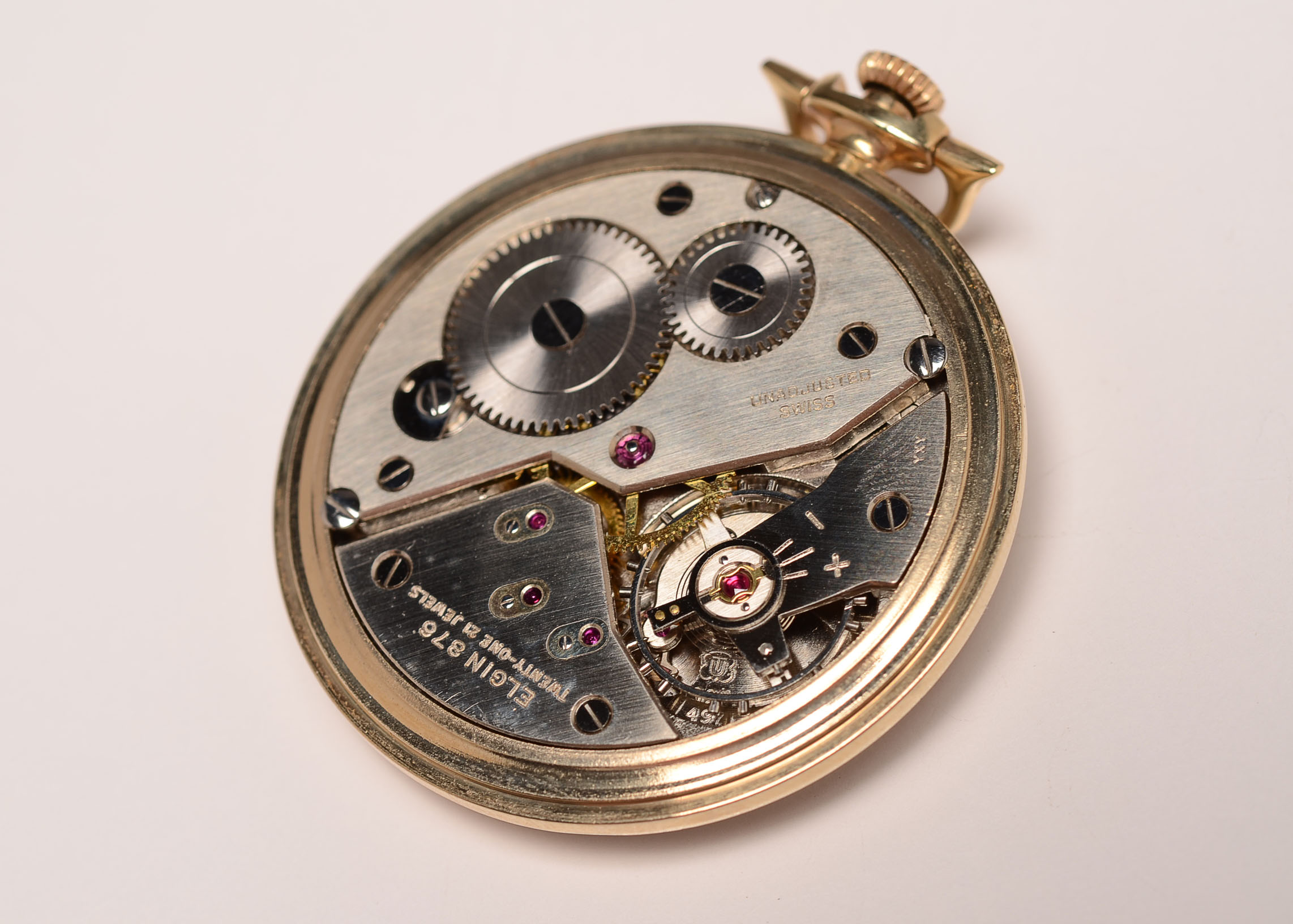 Circa 1952 Lord Elgin Pocket Watch with 14K Gold Case
