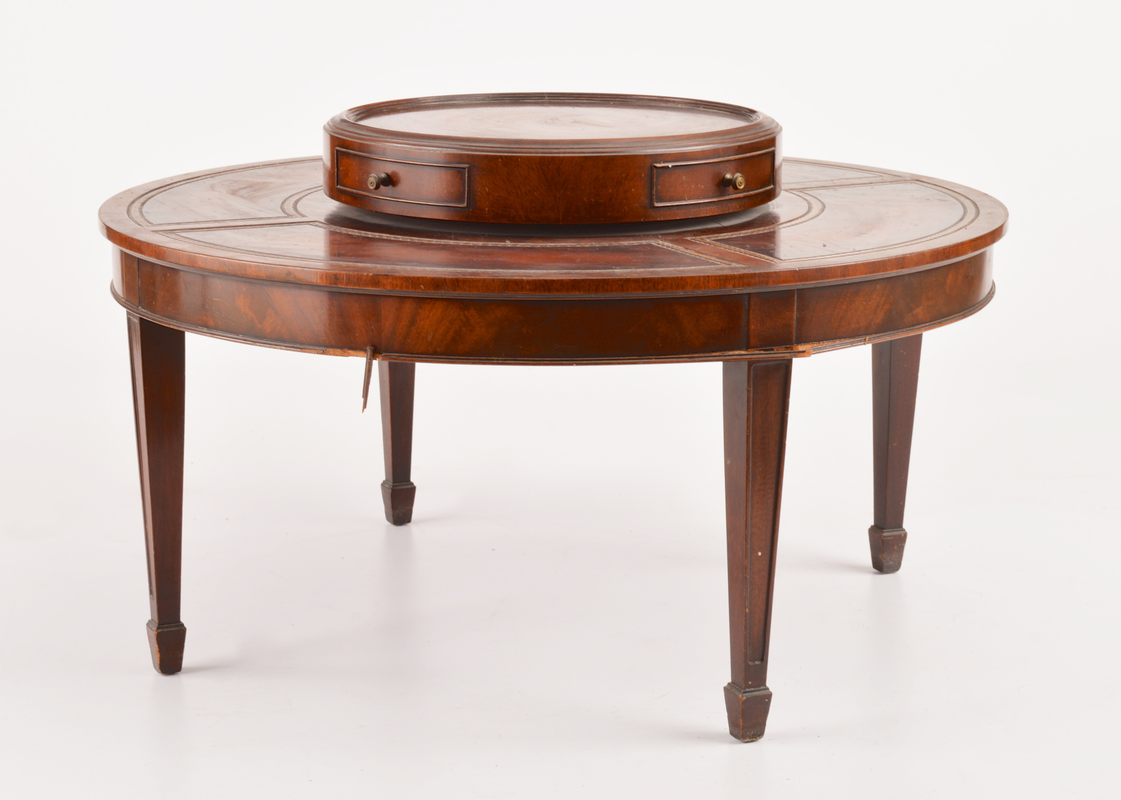 Inlaid Leather Coffee Table by Weiman Tables