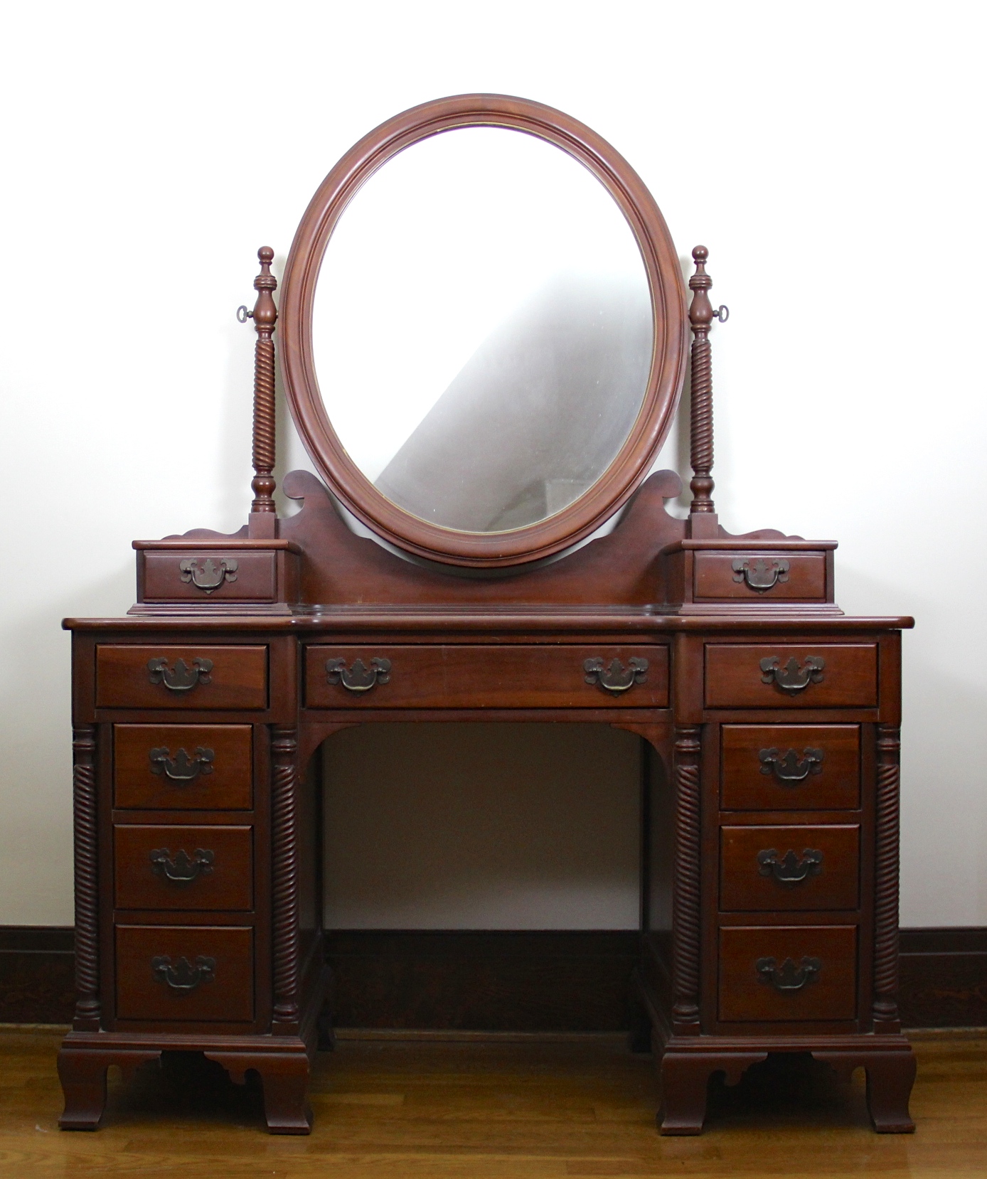 Antique Cherry Vanity and Stool