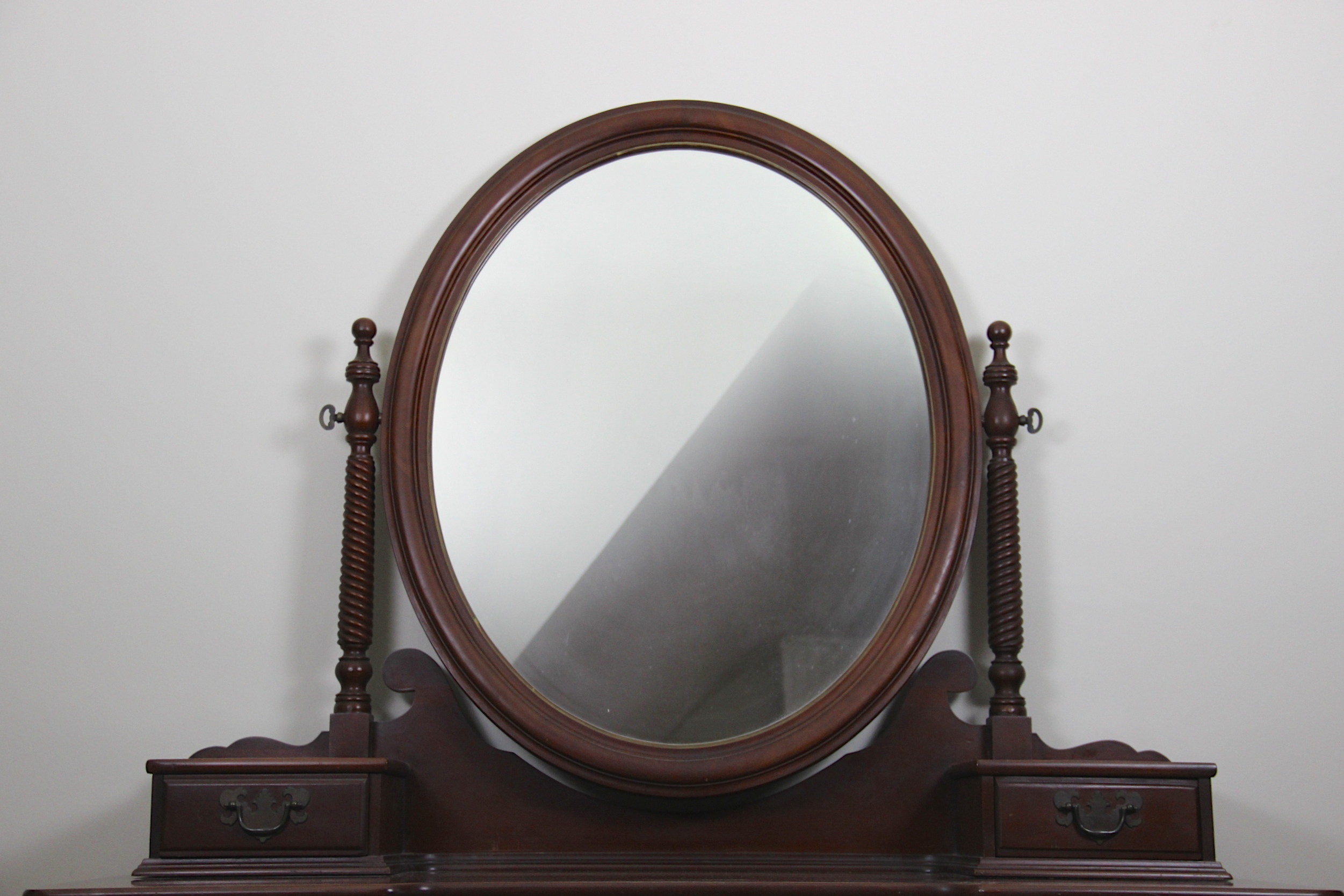 Antique Cherry Vanity and Stool