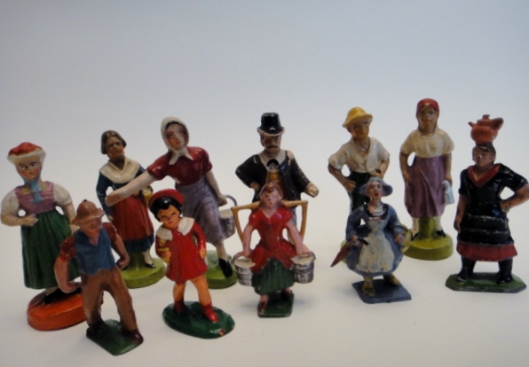 Vintage Barclay Lead Girl & Figures from Germany, Italy & France