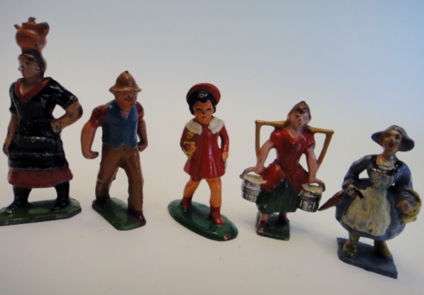 Vintage Barclay Lead Girl & Figures from Germany, Italy & France