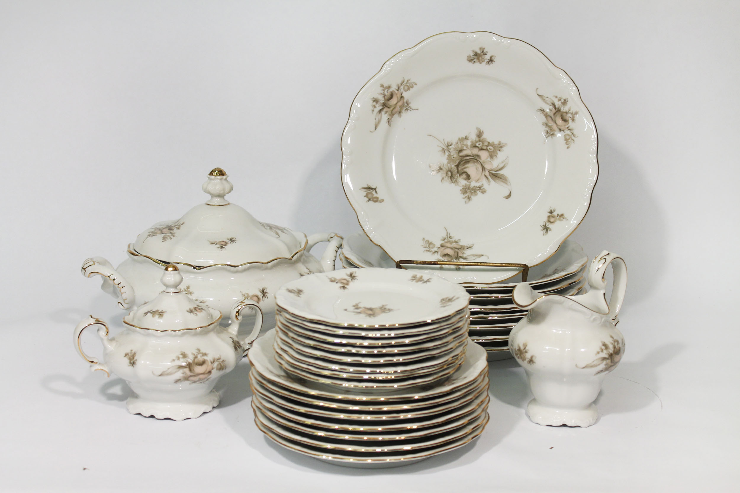 Johann Haviland Bavaria Sepia Rose China Set