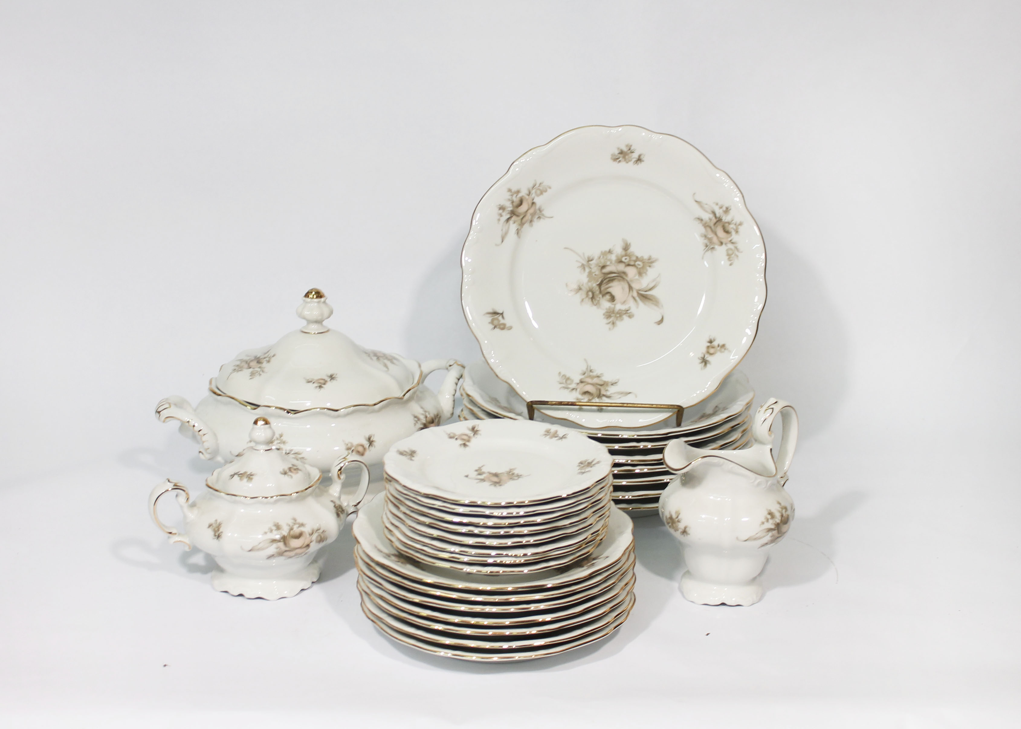 Johann Haviland Bavaria Sepia Rose China Set