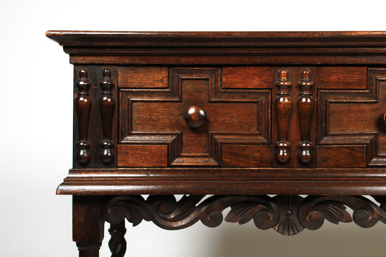 Antique Jacobean Style Sofa Table with Barley Twist Legs