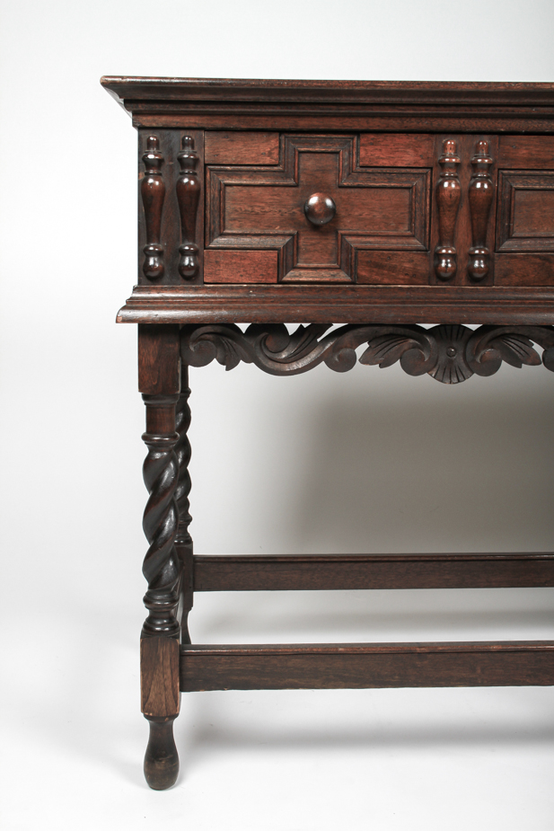 Antique Jacobean Style Sofa Table with Barley Twist Legs