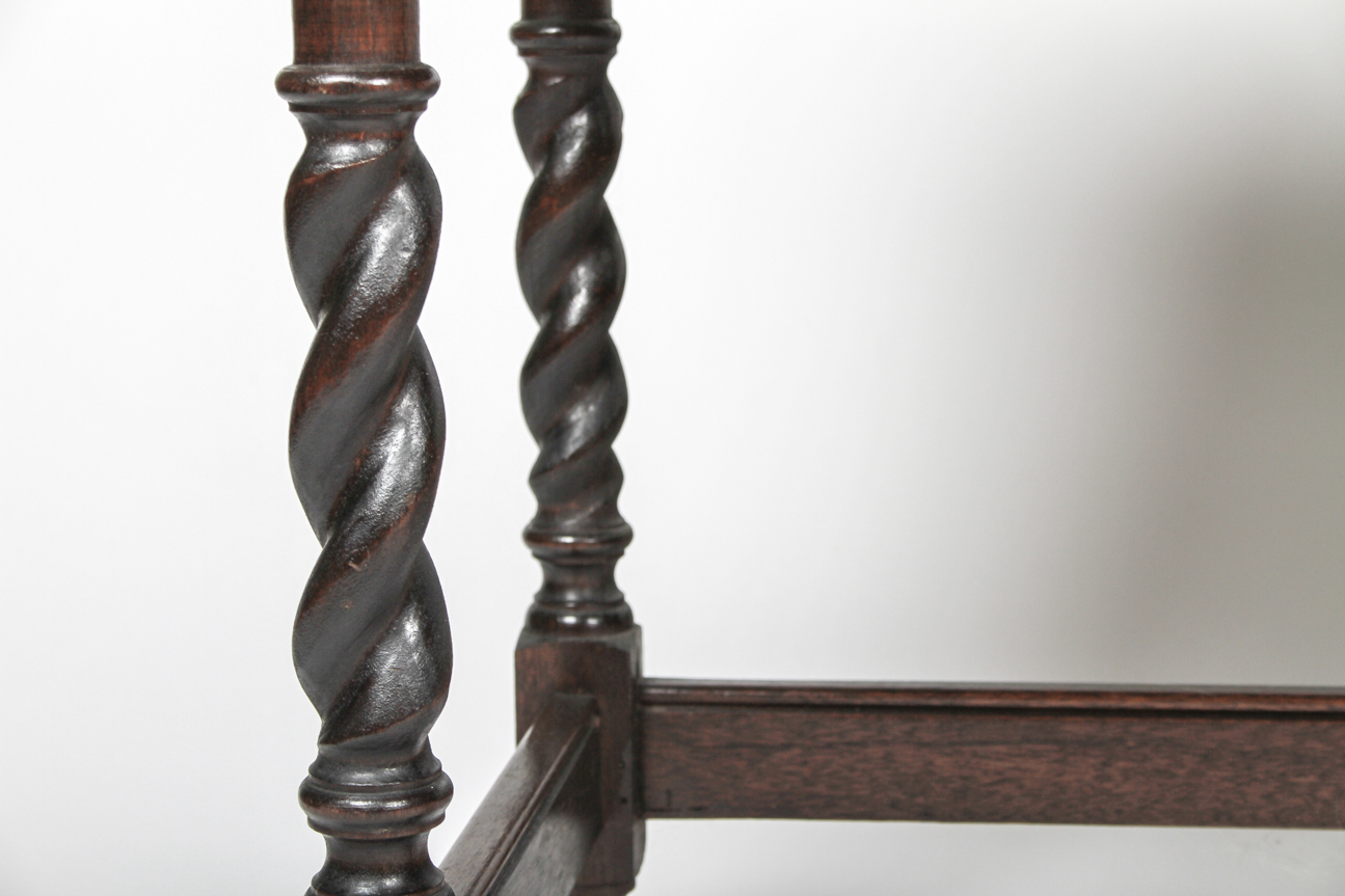 Antique Jacobean Style Sofa Table with Barley Twist Legs