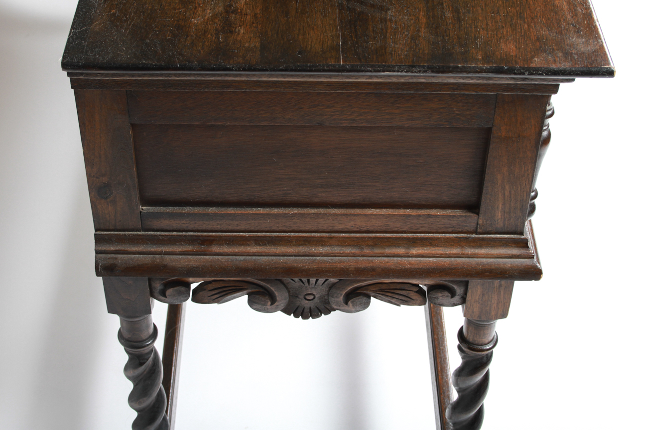 Antique Jacobean Style Sofa Table with Barley Twist Legs