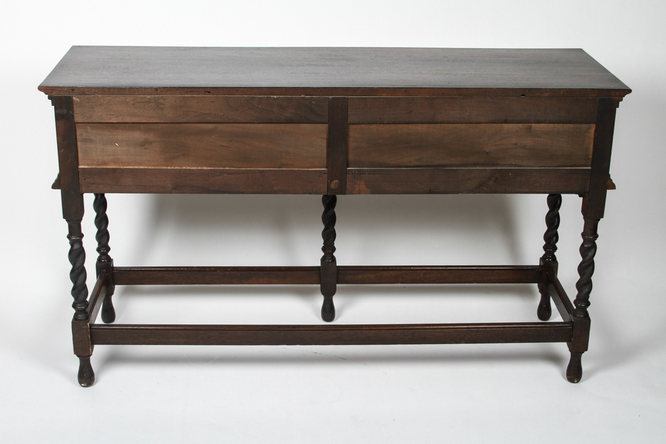 Antique Jacobean Style Sofa Table with Barley Twist Legs