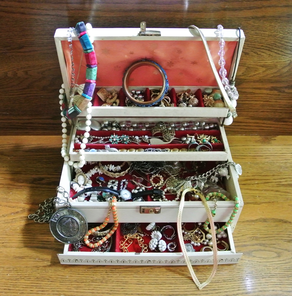 Jewelry Box Of Fabulous Costume Pieces