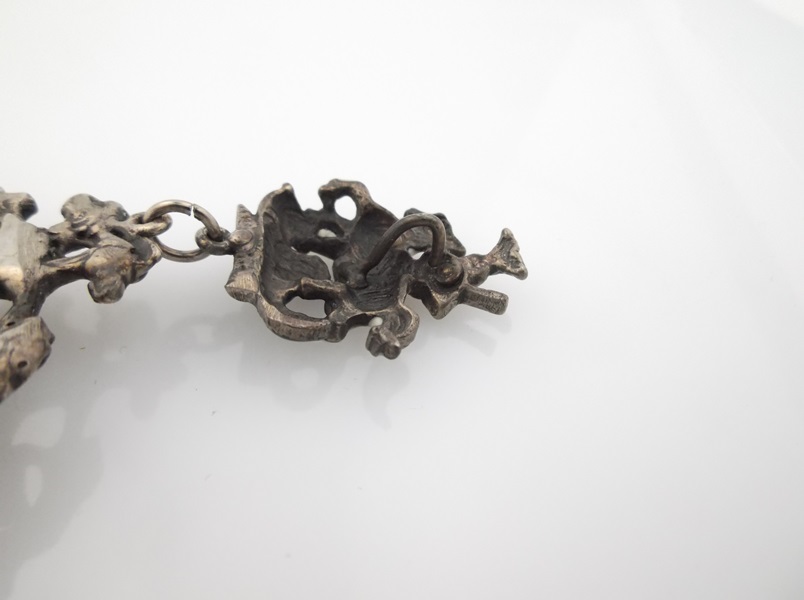 Antique Silver Enamel St. George Pendant 