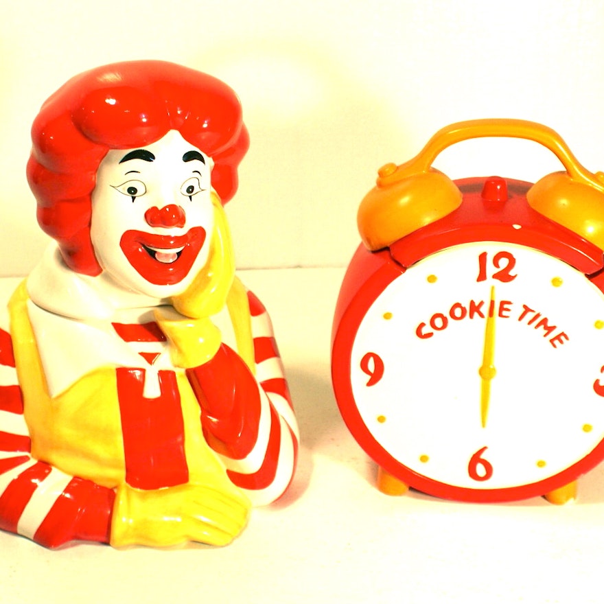 Ronald McDonald and Cookie Time Cookie Jars