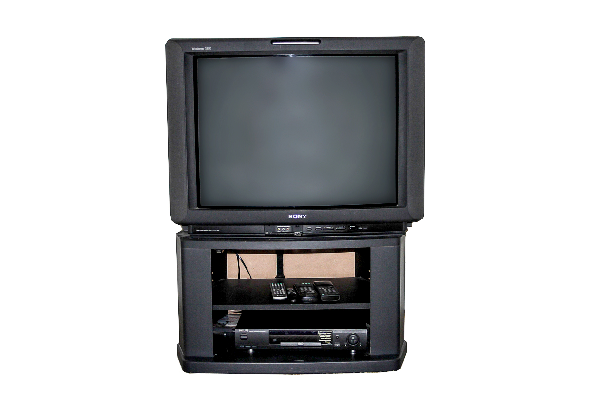 Entertainment Console with Sony TV and Philips DVD Player