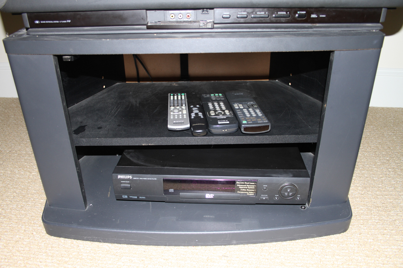 Entertainment Console with Sony TV and Philips DVD Player