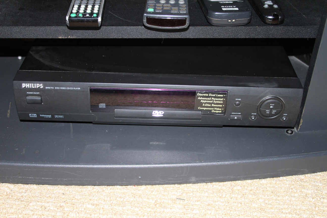 Entertainment Console with Sony TV and Philips DVD Player