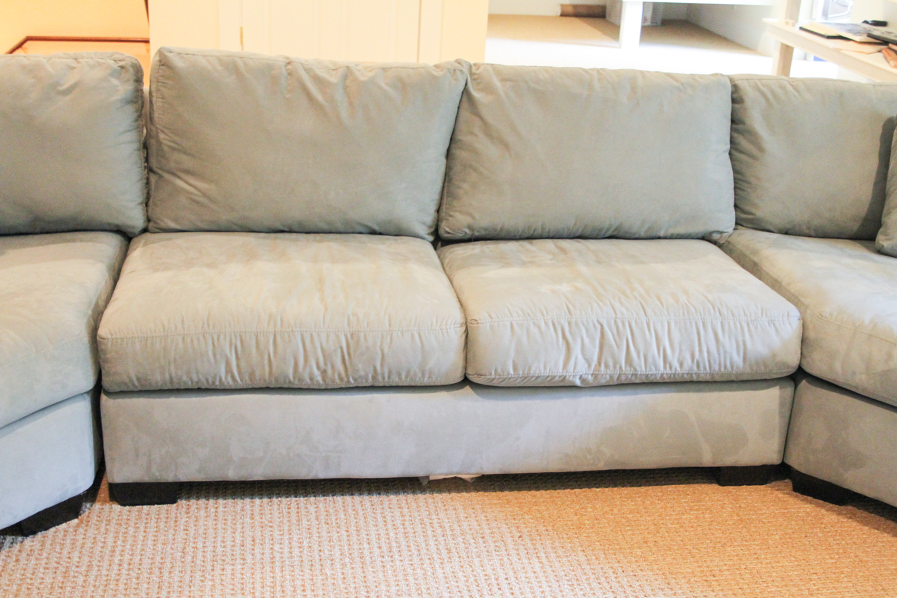 Large Max Home Cuddler Blue-Grey Sectional Sofa