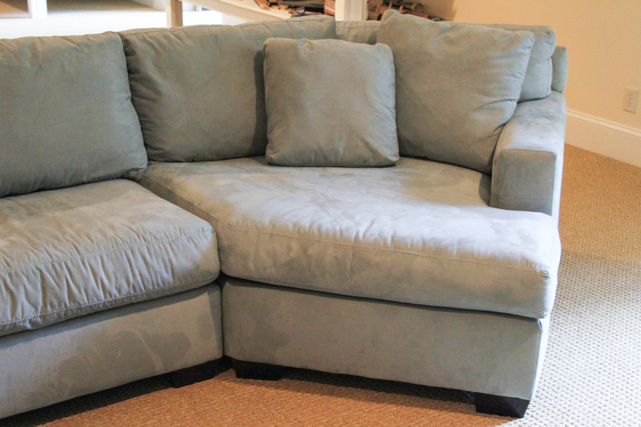 Large Max Home Cuddler Blue-Grey Sectional Sofa