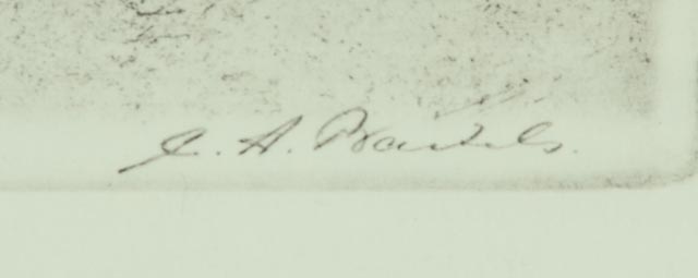 Vintage Talio-Crome Print of Etching by Cornelius A. Bartels 