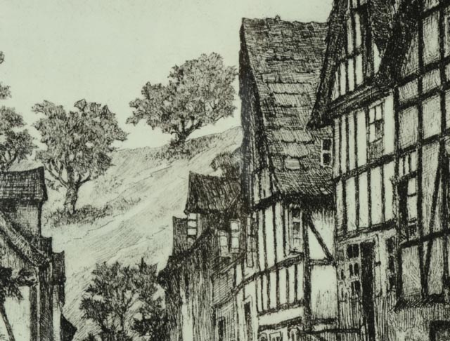 Vintage Talio-Crome Print of Etching by Cornelius A. Bartels 