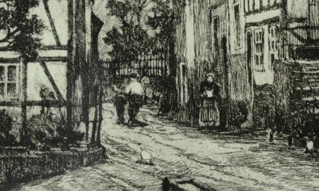 Vintage Talio-Crome Print of Etching by Cornelius A. Bartels 