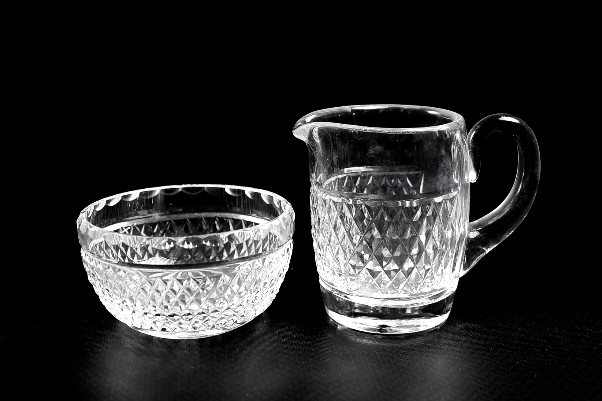 Waterford Crystal Sugar Bowl and Creamer Set