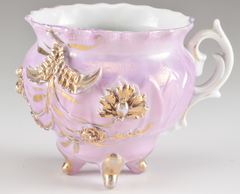 Three Hand-Painted Porcelain Tea Cups