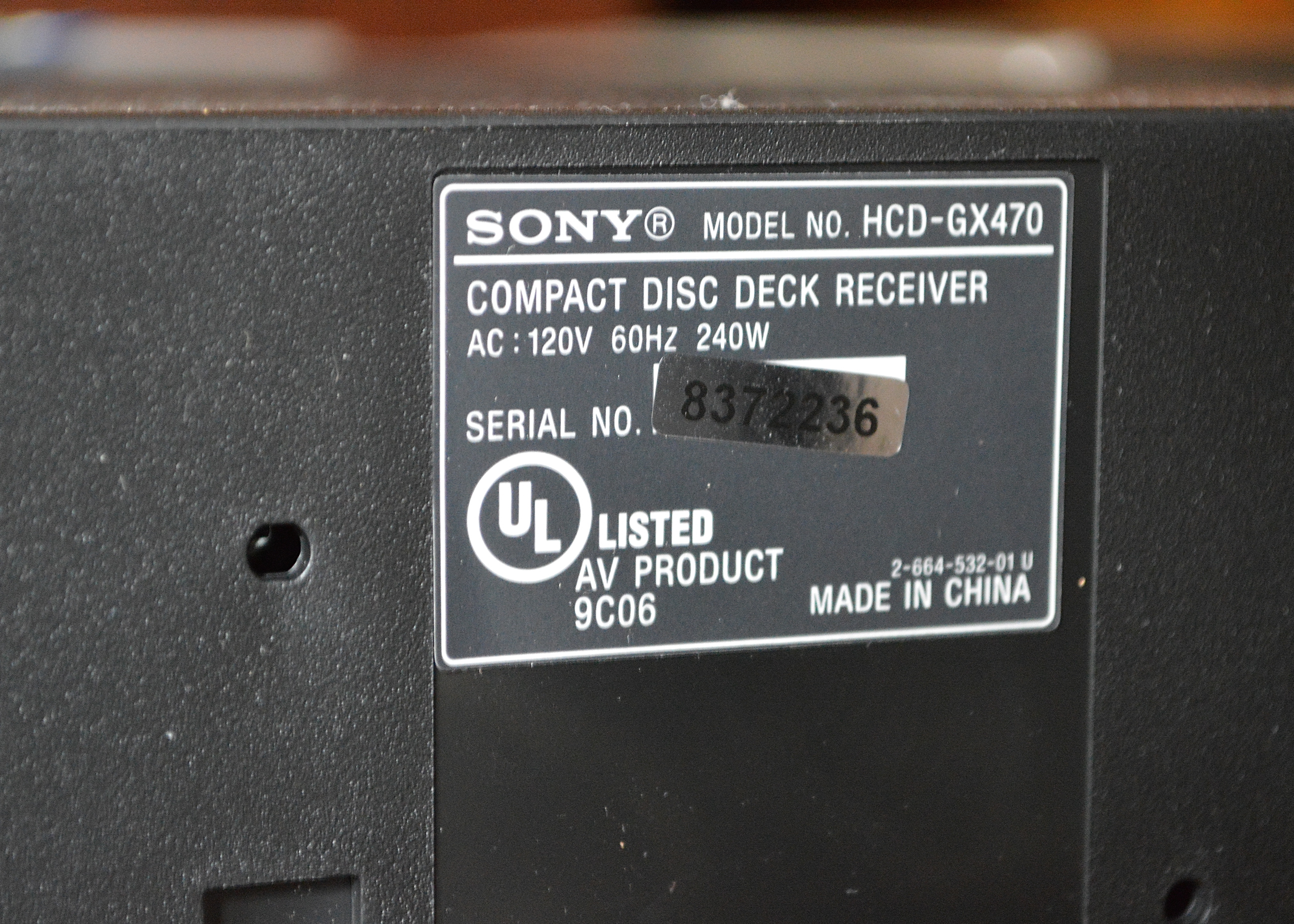 Sony 3 Disc and MP3 Stereo with Speakers and Subwoofer