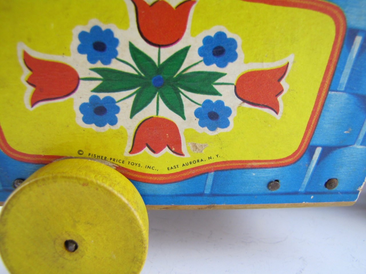 Vintage Donald Duck and J.Chein Bunny Litho Pull Cart Toys