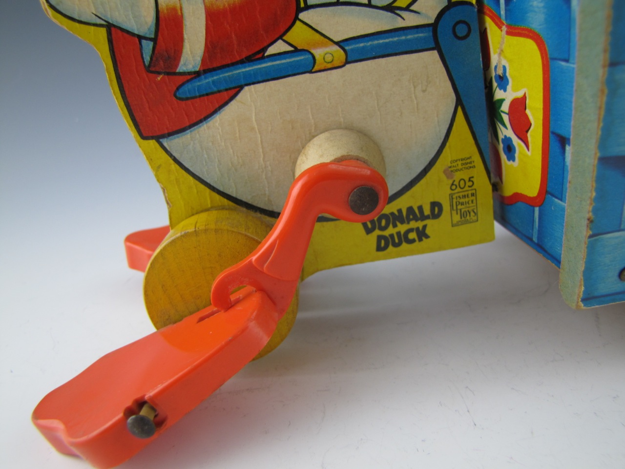 Vintage Donald Duck and J.Chein Bunny Litho Pull Cart Toys